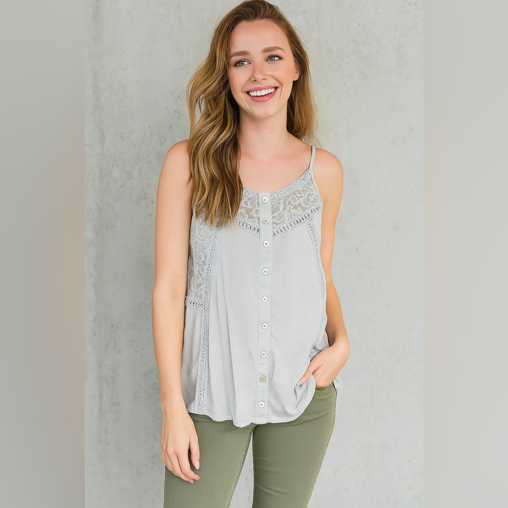 POL Boho Lace Top Sz S